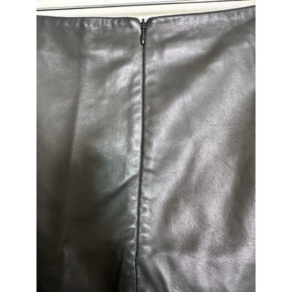 Nicole Miller Arteleir 006082 Soft Lamb Leather Zip Up Pencil Skirt Black Size 4 - Picture 3 of 4